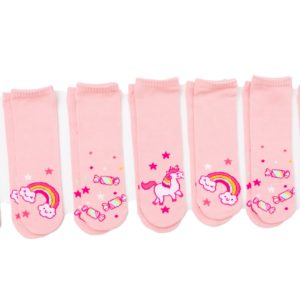 מארז 7 זוגות גרבי ילדים פוליז Mix & Fun, חד קרן