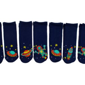 מארז 7 זוגות גרבי ילדים פוליז Mix & Fun, חלל