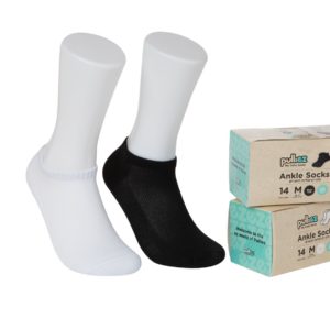 קופסה 14 זוגות גרבי פוליז קרסוליות צבע לבן מידה M