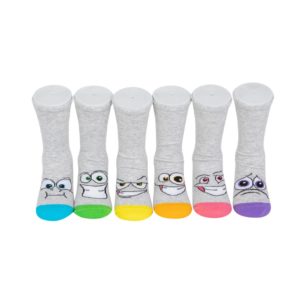 מארז 6 זוגות גרבי כותנה מעוצבים לילדים דגם פרצופים