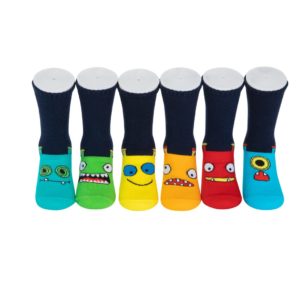 מארז 6 זוגות גרבי כותנה מעוצבים לילדים דגם מצב רוח