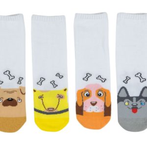 מארז 6 זוגות גרבי כותנה מעוצבים לילדים דגם כלבלבים