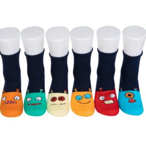 מארז 6 זוגות גרבי כותנה מעוצבים לבוגרים דגם מצב רוח