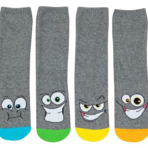 מארז 6 זוגות גרבי כותנה מעוצבים לבוגרים דגם פרצופים