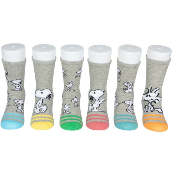 6 זוגות גרבי כותנה מעוצבים לילדים, דגם סנופי