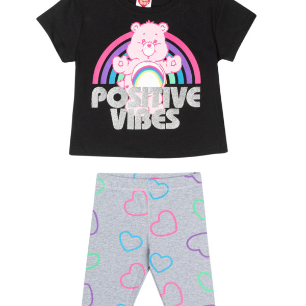 חליפת בנות שרוול קצר דובוני אכפת לי, מידות 2-8