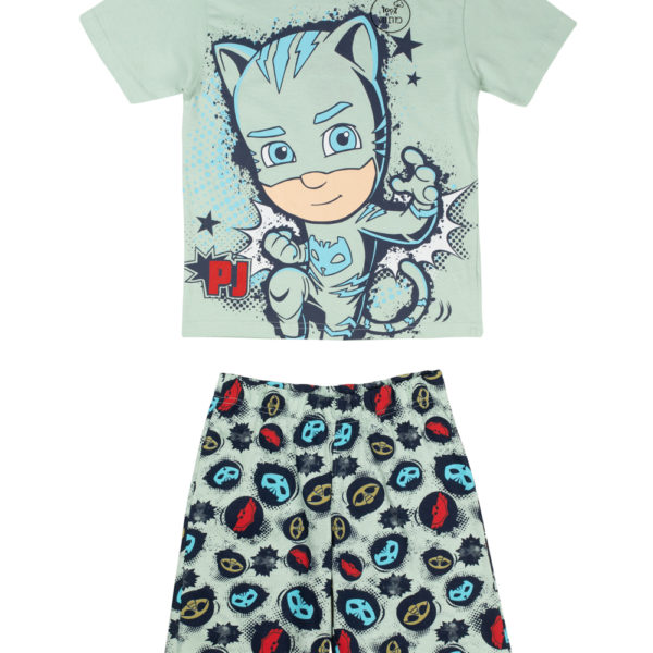 פיג'מה בנים שרוול קצר כוח פי.ג'יי, מידות 2-12