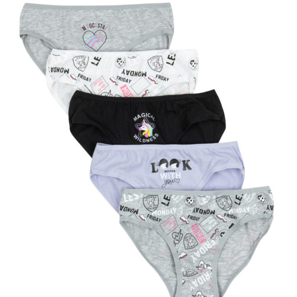 חמישיית תחתוני בנות, מידות 2-18